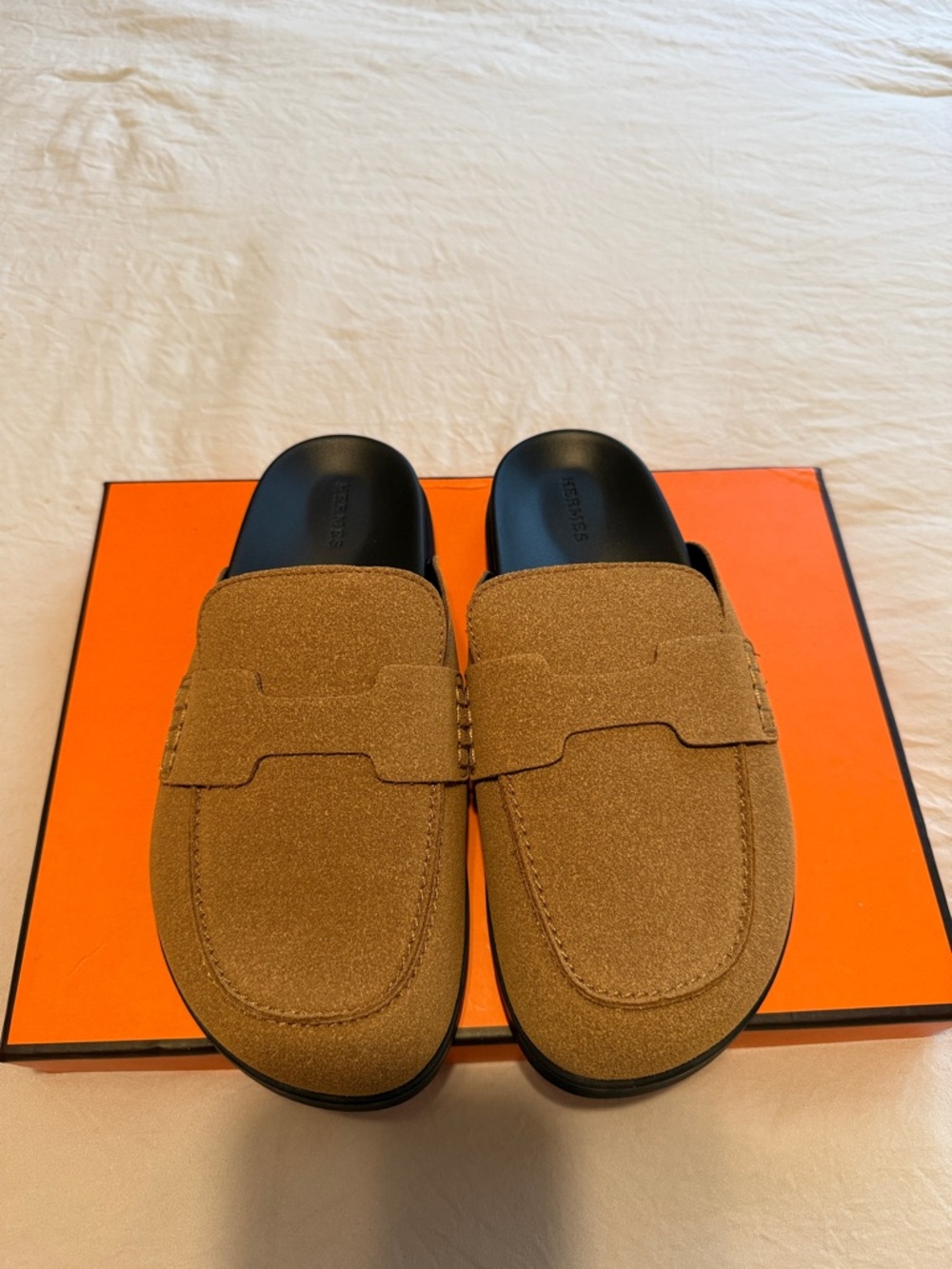Women’s Tan Suede Slip-On Loafer Mule - Picture 2 of 2